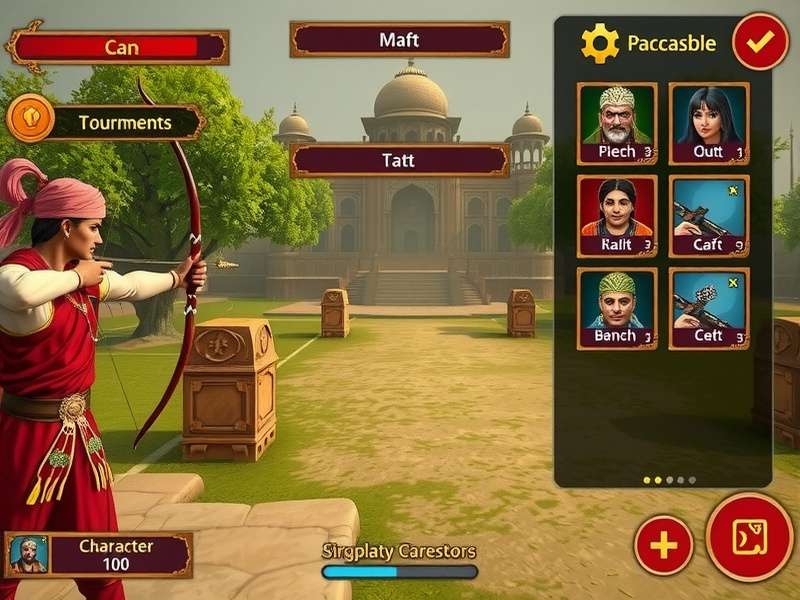 Character customization screen in Bharatiya Archery Elite